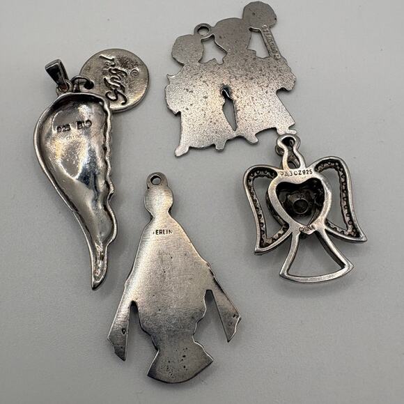 Sterling Silver Pendant Lot Angel Religious 11.6g - Picture 2 of 13